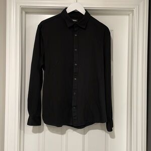 Express Mens Black Soft Dress Shirt - Large